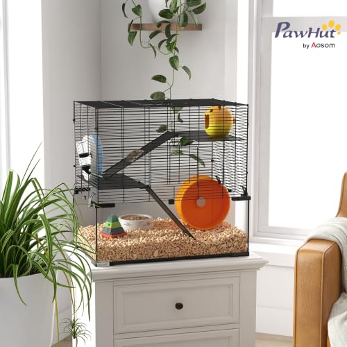 Large Hamster Cage with Deep Tempered Glass Bottom (23.5"L x 15.8"W x 22.5"H)