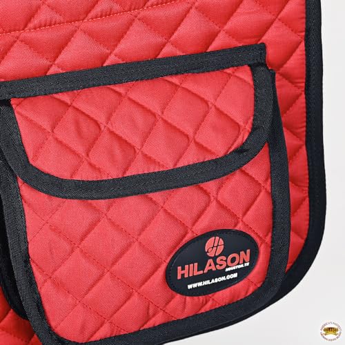 Western Horse Luxury Quilted Saddle Pads with Pockets (Red)