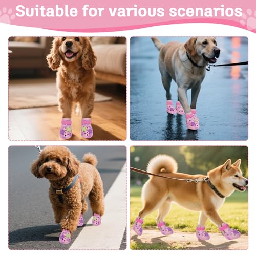Tie Dye Dog Shoes for Hot Pavement (L (50-80 lbs))