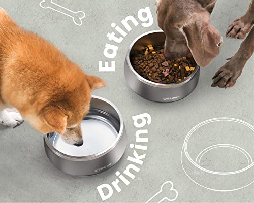 Dog Bowl 68 oz Stainless Steel Food and Water Bowl (68oz / Silver Polish)