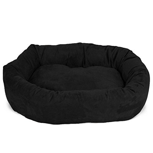 Suede Calming Dog Bed (Black)