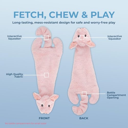 2-in-1 Stuffless Squeaky Dog Toy - Wild Duck, Pig, Medium (Multicolor/Pig & Wild Duck / Medium)