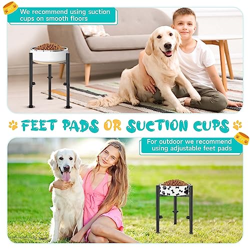2 Pack Adjustable Dog Bowls Elevated Stand (Black-4 Heights 2 Pack)