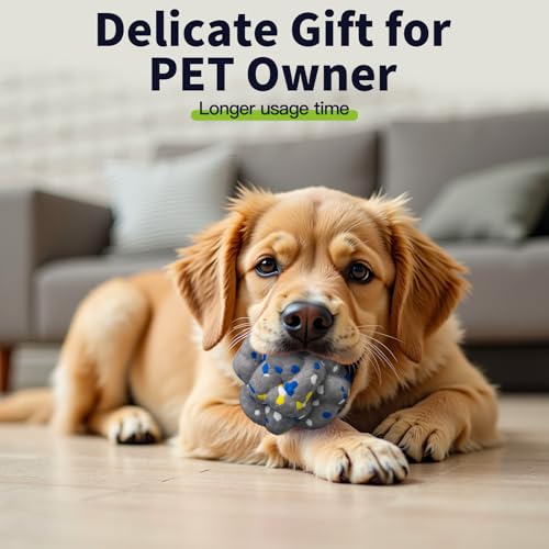 Upgrade Dog Balls Interactive Toys for Aggressive Chewers (Grey-Yarnball)