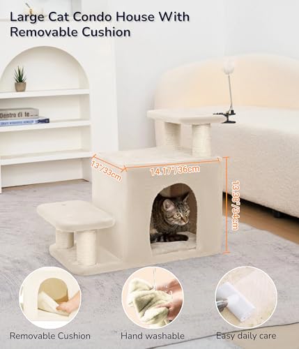 Cat Stairs for Bed (Beige)