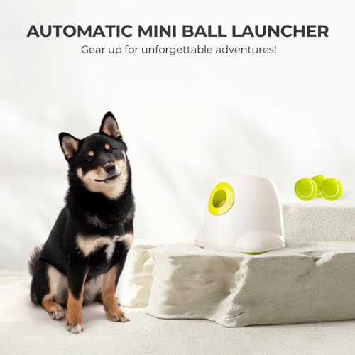 AFP Automatic Ball Launcher Dog Ball Thrower Machine Interactive Hyper Fetching Toy for Large Dogs (Mini Size-Tennis Balls)