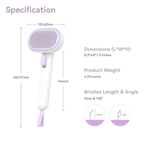 Cat and Dog Grooming Brush for Shedding (Purple)