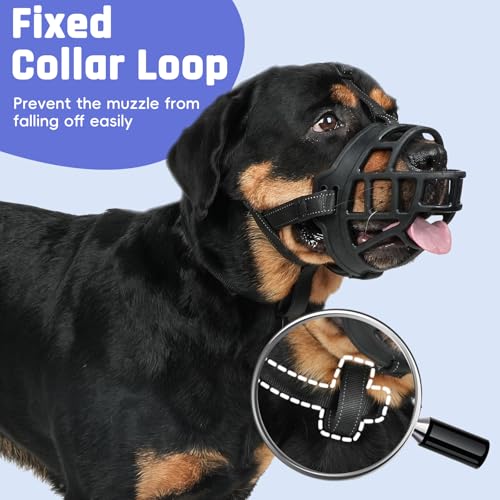 Soft Basket Silicone Muzzle for Small Dog to Prevent Biting (Black / 1 (Snout: 6"-7.5"))