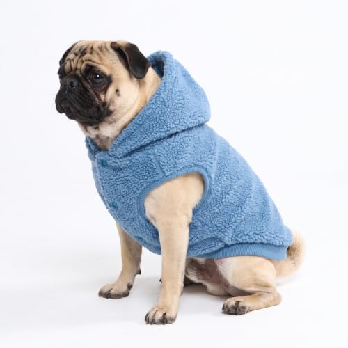 Sherpa Fleece Dog Jacket (Blue / Large)