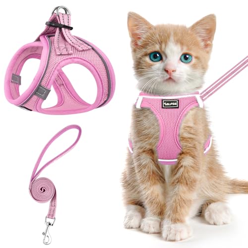 Cat Harness and Leash for Walking Escape Proof (XS / NPink)