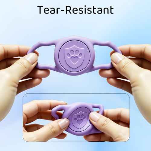 IP68 Waterproof AirTag Holder for Dog Collar (Black&Purple)