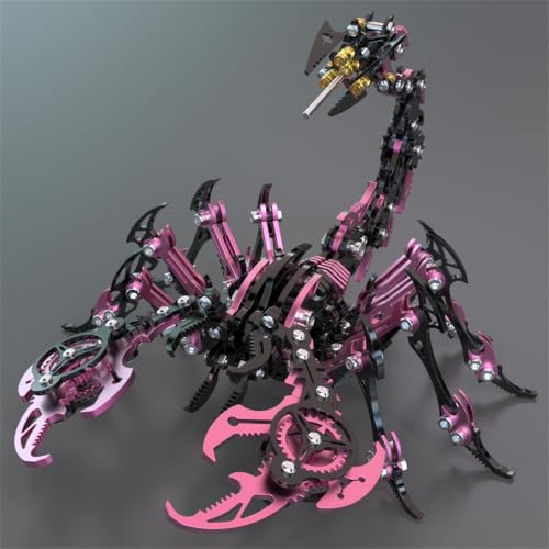 Scorpion King 3D Metal Puzzles Kits for Adults Teens (Black Pink)