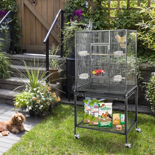 53 Inch Parakeet Bird Cage (Black + Silver)