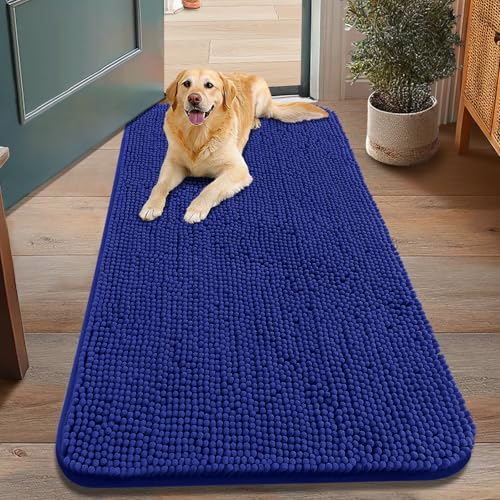 Dog Door Mat for Muddy Paws 48x30 (Navy Blue / 48"X30")