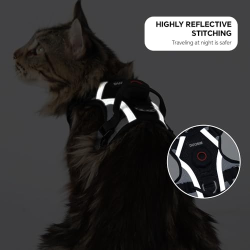 Cat Harness Leash Set with AirTag Holder (Black (Holder for Airtag) / S)