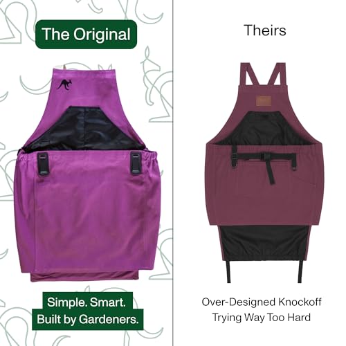 Roo Gardening Apron with Pockets for Women & Men (Roo-full Size / Purple Orchid)
