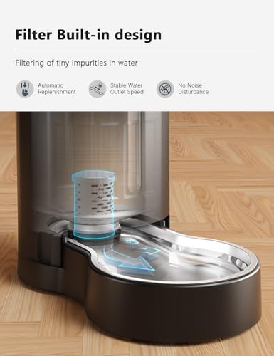 Gravity Dog Water Bowl Dispenser (Black / 8L+Filter)