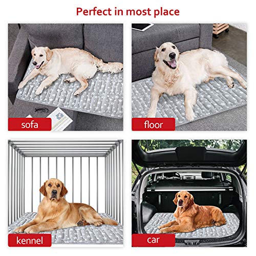 Dog Crate Pad Mat (X-Large 42"X28" / Grey+Grey)