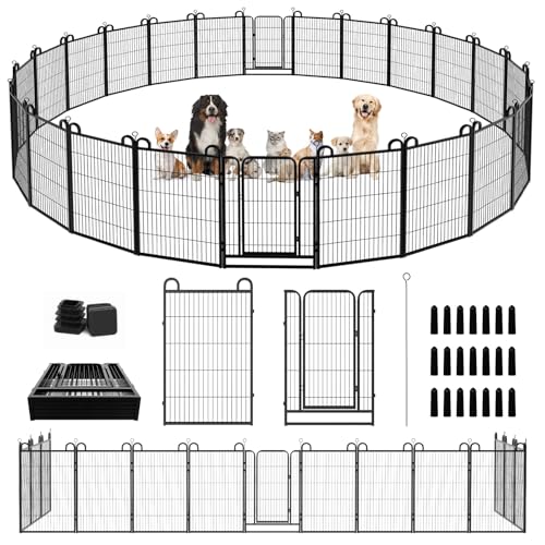 Dog Playpen Outdoor 24 Piece Panels Heavy Duty Dog Fence 40" (27"W x 40"H)