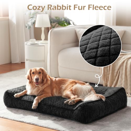 XL Orthopedic Dog Bed for Large Dogs (XL(42"L x 30"W x 8.5"Th) / Black)