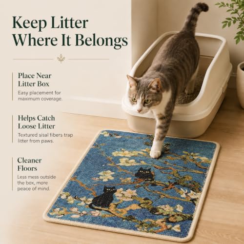 Art Sisal Cat Scratcher Mat (Almond Blossoms)