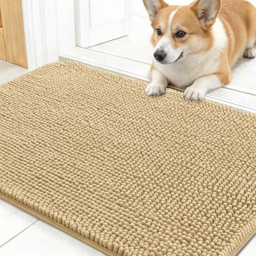 Dog Door Mat for Muddy Paws 30x17 (Beige / 30" X 17")