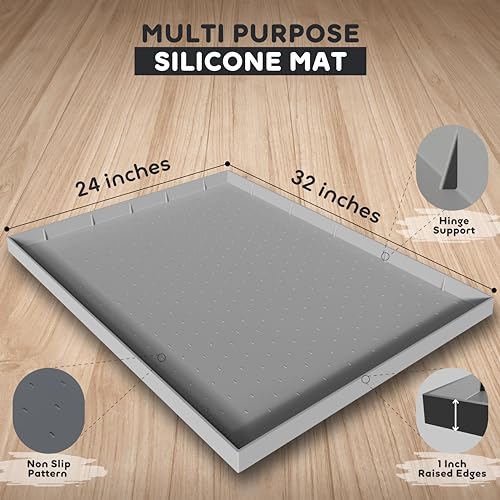 32x24x1” XL Dog Food Mat (32" x 24" x 1" / Gray)
