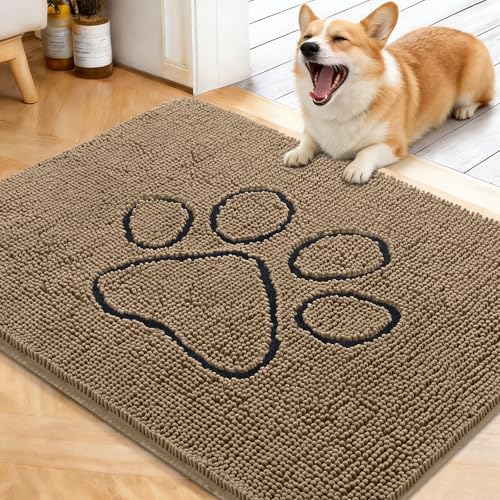 Dog Door Mat for Muddy Paws 40x32 (Tan / 40" X 32")