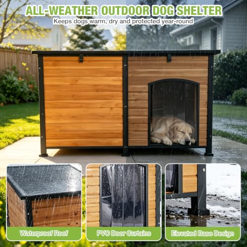 Extra Large Heated Dog House with Safe Thermostat