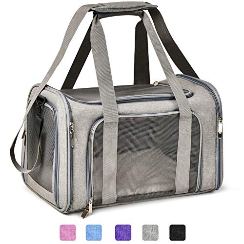 Large Cat Carriers Dog Carrier Pet Carrier for Cats Dogs Puppies up to 25Lbs (20.0"L x 13.0"W x 13.0"H / Grey)