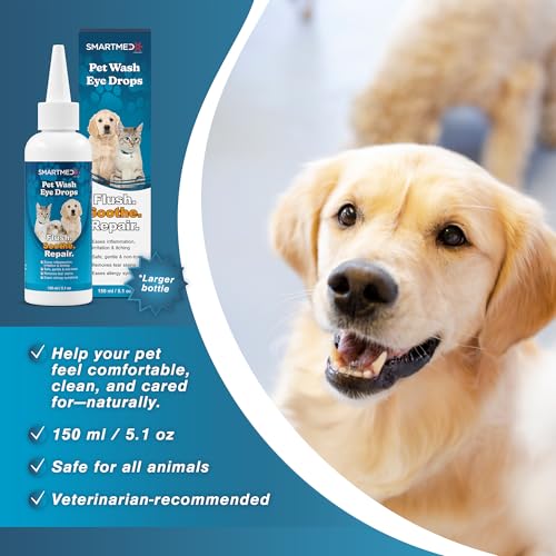 Large Pet Eye Wash 5.1 oz Gentle Eye Irritation Solution for Pets Removes Dirt (1 count)
