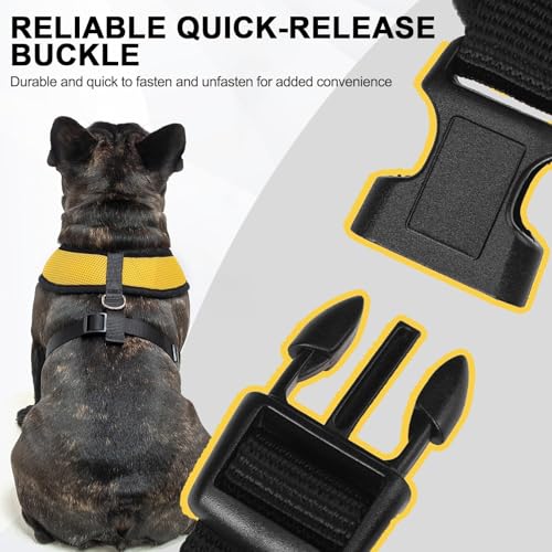 Small Dog Harness (XL (NECK: 20.5", CHEST: 20.5"-27") / Yellow)