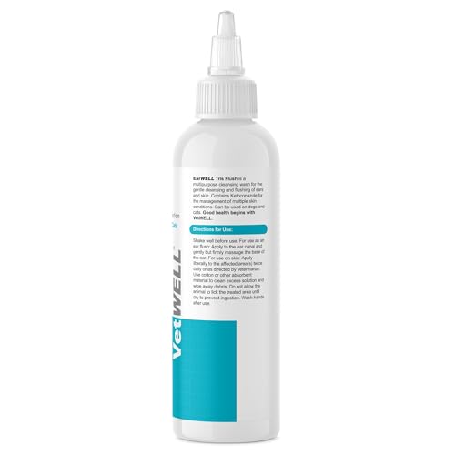 EarWELL Tris Flush Dog Ear Cleaner Solution 12oz (12 ounces)
