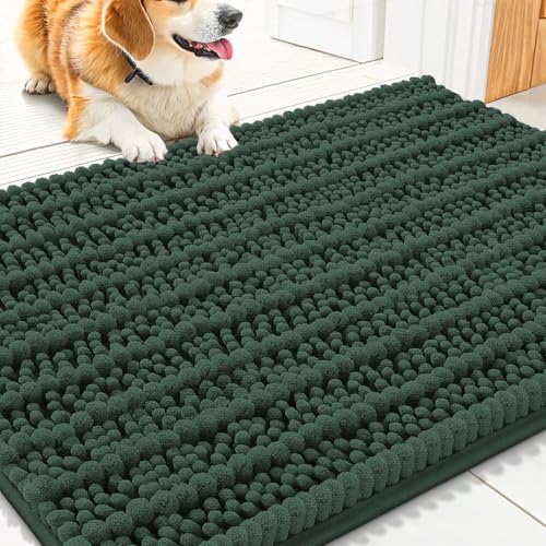 Dog Door Mat for Muddy Paws 30x20 (Layered-Green / 30"X20")