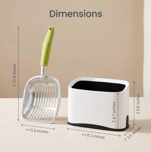 Heavy Duty Cat Litter Scoop with Holder (Green)