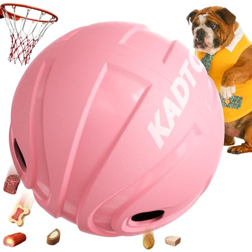 XL Rolling Dog Treat Dispenser Toys Wobble Giggle Ball Slow Feeder (Pink)