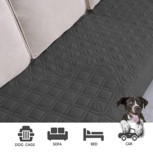 Waterproof Dog Bed Cover Pet Blanket for Furniture Bed Couch Sofa Reversible (40x90 Inch (Pack of 1) / Darkgrey)