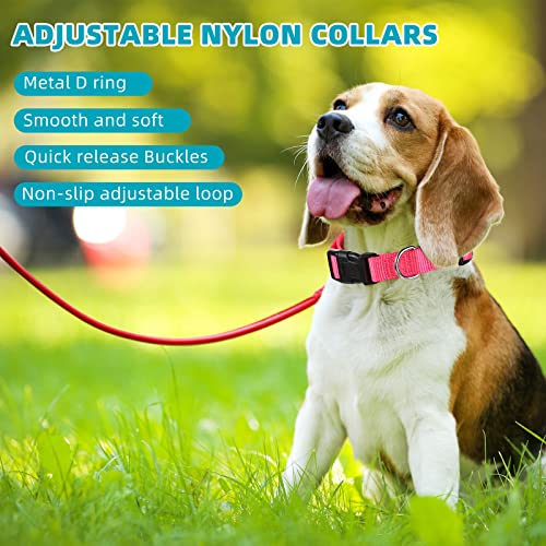 9 Pcs Adjustable Dog Collars Set for Litter (Retro Colors / Small)