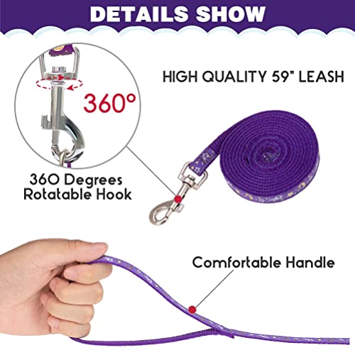 Cat Harness with Leash and Collar Set (Small / Purple)