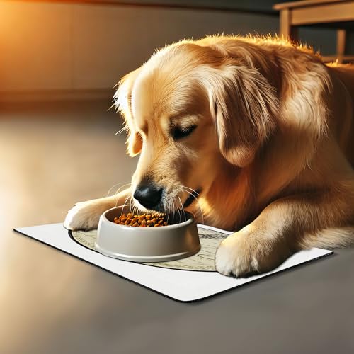 Paris Pet Mat for Food and Water (Beige and Black)