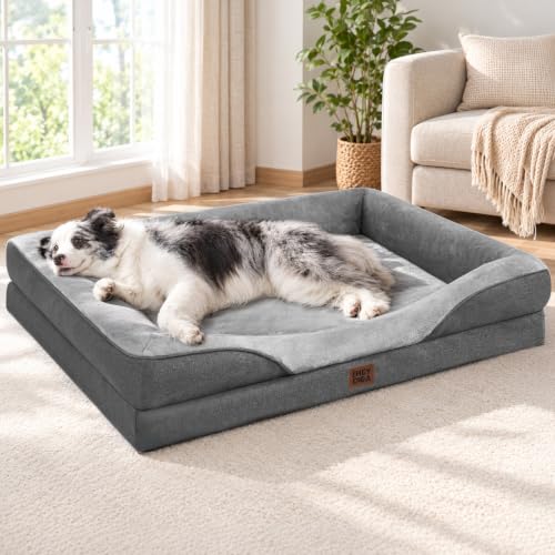 Orthopedic XL Dog Bed for Large Dog (Grey / 42x30x7.5)