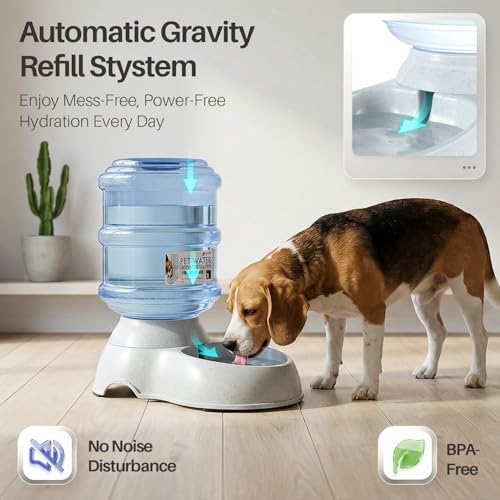 Automatic Pet Feeder & Waterer Set of 2 Pack (4-6 lb Feeder (1 Gallon) / Waterer + Feeder)