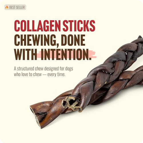 Odor Free Super Braided Collagen Dog Chews (12" Braided - 10 Count)