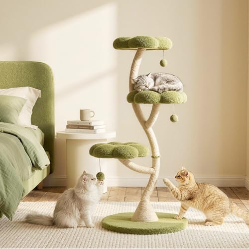 48" Flower Cat Tree (Green-3 Tiers)