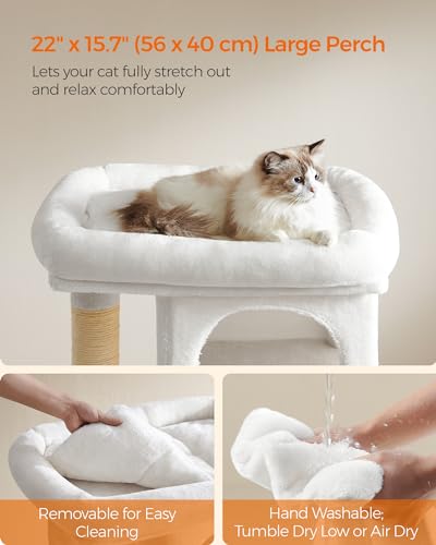 Cat Tree 33.1 (L (23.6"L x 15.7"W x 33.1"H) / Cream White)