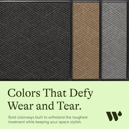 Diamonds Front Door Mat Indoor Outdoor Entrance (59"L x 35.5"W x 0.4"Th / Charcoal)