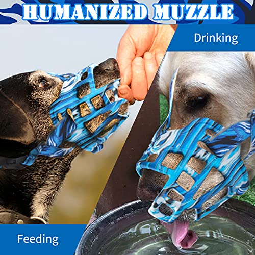 Basket Dog Muzzle for Small Medium Large Dogs to Prevent Biting (2 (Snout 7½-9½") / Bluewhite)
