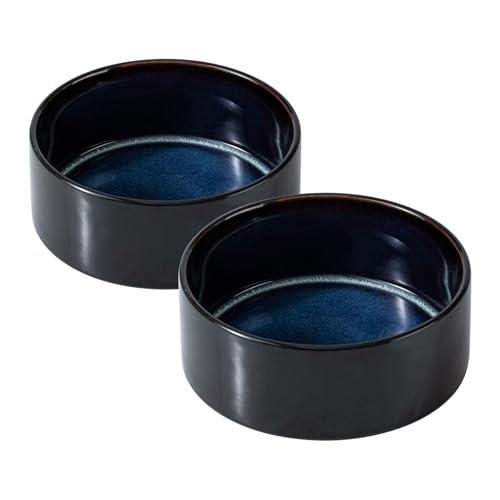 Dog Bowls Ceramic (2 Bowls-Starry Sky / 1.6CUPS)