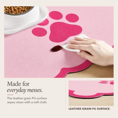 Scalloped Dog Feeding Mat (Coral / 19"L x 14"W)