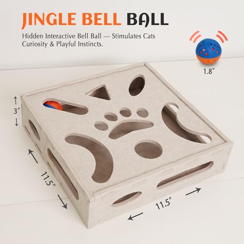 Felt Cat Puzzle Toy (Cat Puzzle Toy Box / Beige)